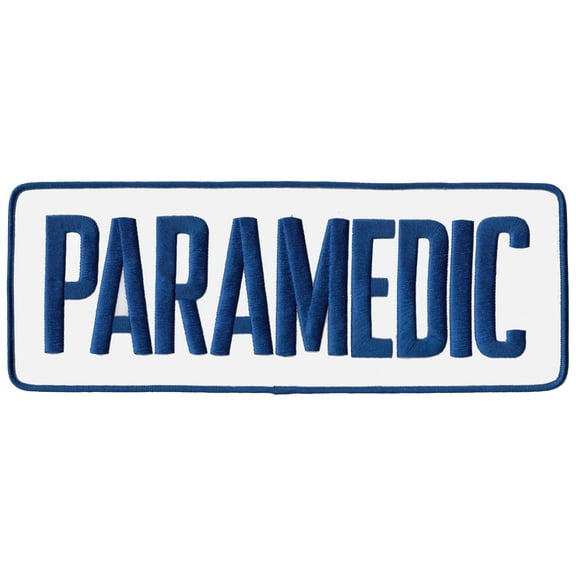 Hero's Pride PARAMEDIC Back Patch, Royal Blue on White, 11x4", Sew-On