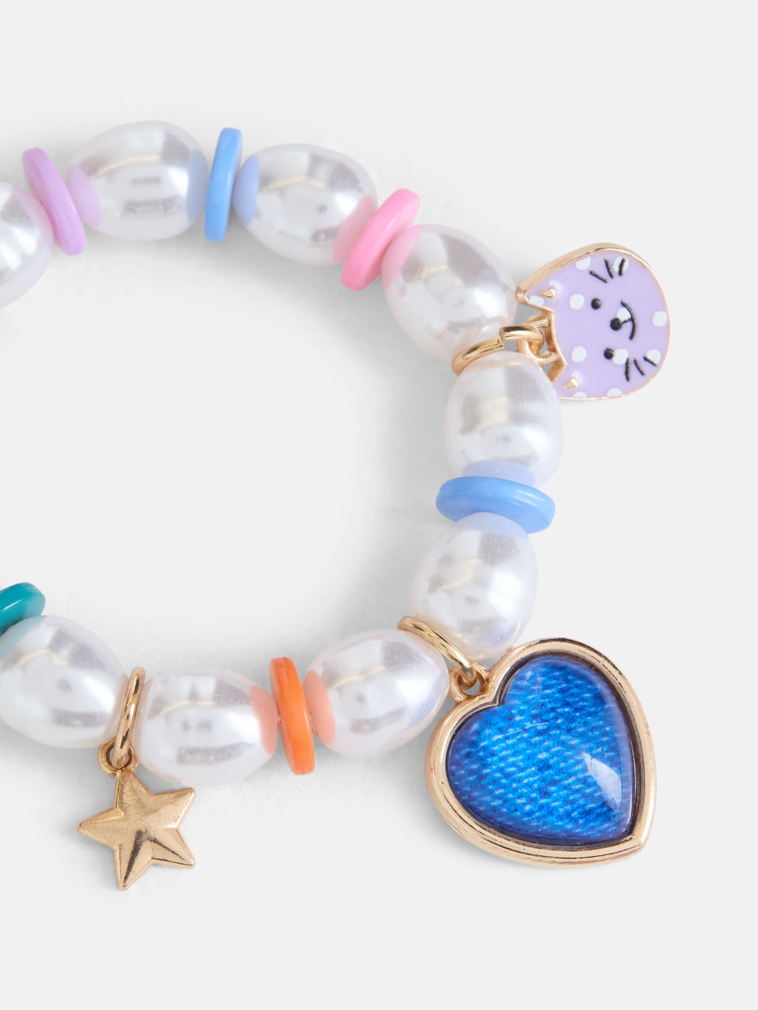 Wonder Nation Girls 1 Piece Multi Pearl Charm Bracelet