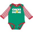 thumbnail image 3 of Inktastic Chicks Dig Me Boys Long Sleeve Baby Bodysuit, 3 of 5