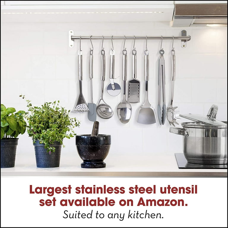 HOME HERO Stainless Steel Kitchen Utensil Set - 29 Cooking