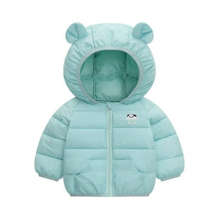 

Toddler Boys Girls Winter Windproof Cartoon Panda Prints Bear Ears Hooded Coat Jacket Kids Warm Outerwear