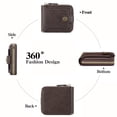thumbnail image 4 of LOUEBICA Leather Men's Wallet with Zipper Vintage RFID Blocking Large Capacity Wallet for Men with 10 Credit Card Slots and 1 ID Window, 4 of 8