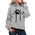 thumbnail image 2 of Siilsaa Winter Clothes Woman Women's Print Winter Hoodie Pullover Tops Long Sleeved Comfortable Sweatshirt Grey,S, 2 of 3