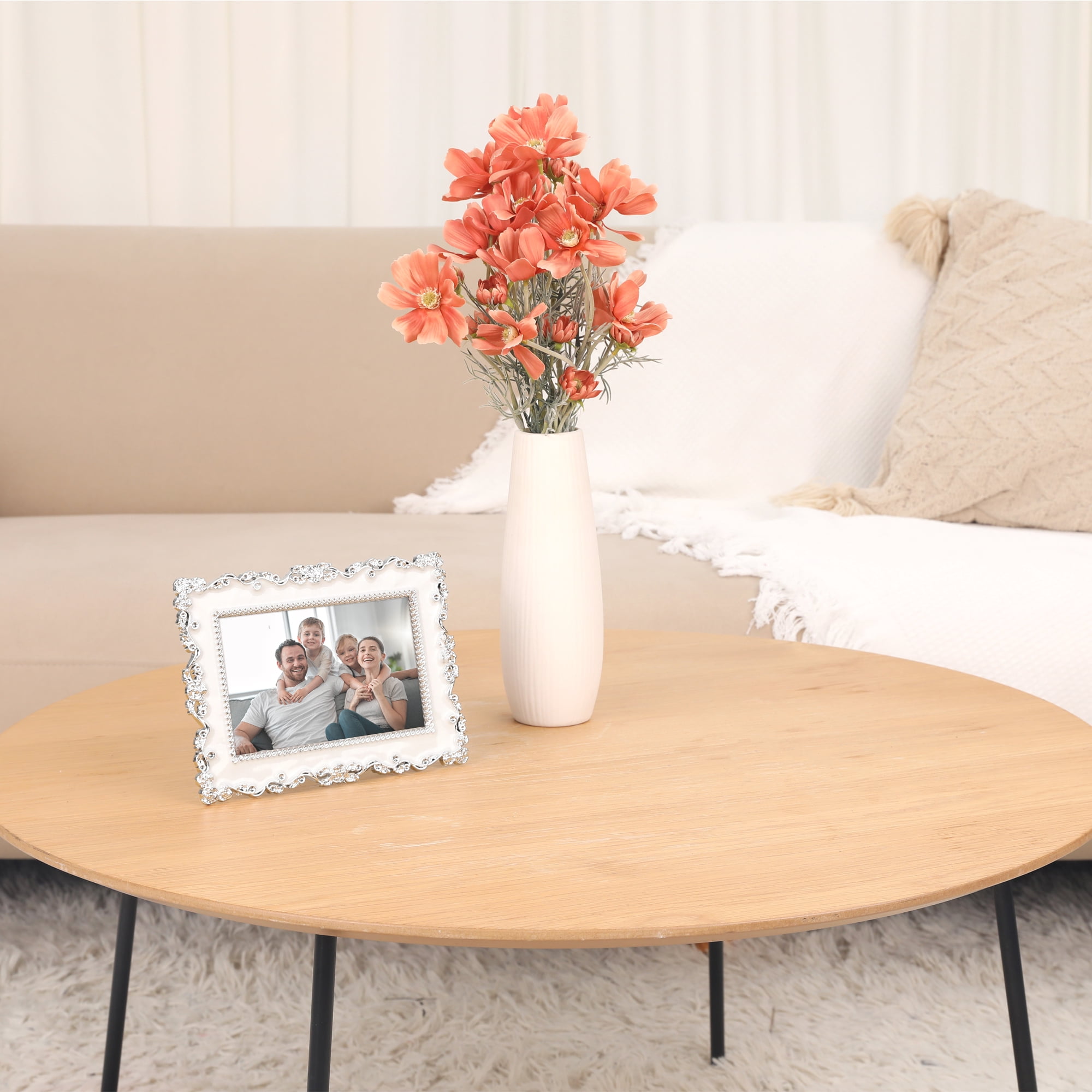Unique Bargains Picture Frame Luxury Photo Frames Silver 4x6 Silver -3Pcs 7x10