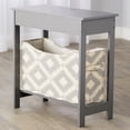 thumbnail image 5 of Narrow Wood Side Table with Flip-Top and Fabric Storage Bin, 5 of 13