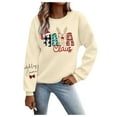 thumbnail image 2 of Christmas Mama Sweatshirts for Women 2025 Long Sleeve Crewneck Merry Mama Claus Graphic Sweatshirt Pullover Tops, 2 of 6