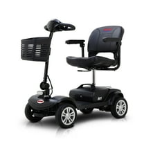 Leadzm 4-Wheel Mobility Scooter with Storage Bins & Adjustable Seats, Black