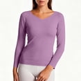 thumbnail image 4 of Miqool Womens Long Sleeve Thermal Shirts Casual V Neck Soft Stretchy Breathable Lightweight Base Layer Underwear Top, 4 of 6