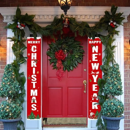 Christmas Porch Sign Banners Merry Happy New Year Decorations Outdoor Hanging Signs For Party Front Door Or Indoor Home Decor Canada - Home Goods Outdoor Christmas Decorations Christmas Porch Sign Banners Merry Happy New Year Decorations Outdoor Hanging Signs For Party Front Door Or Indoor Home Decor Canada - Home Goods Outdoor Christmas Decorations
