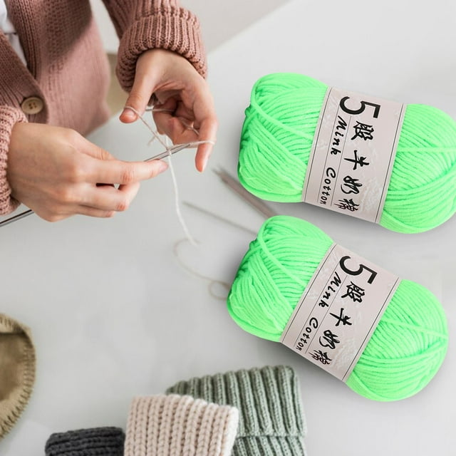 Hilo de ganchillo de algodón con leche 5 hilos | Ovillo de 50g 325m de longitud | Colores suaves, duraderos, a la luz del sol | Mezcla acrílica para suéteres, muñecas, sombreros, bufandas |