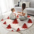 thumbnail image 3 of Red Christmas Tree Pattern Round Blanket,Comfortable Soft Flannel Throw Blanket,All Season,Warm Lightweight Blankets for Sofa Bed Couch Living Room Chair 60"x60", 3 of 5