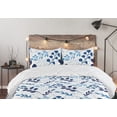 thumbnail image 5 of Ambesonne Nature Themed Down Alternative Quilt Comforter, Modern Leaves Meadow, Twin, White Dark Lavender, 5 of 5