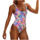 thumbnail image 1 of Elegante traje de baño cómodo para mujer Traje de baño siamés sin respaldo estampado OAVQHLG3B Store  lin121212, 1 of 3