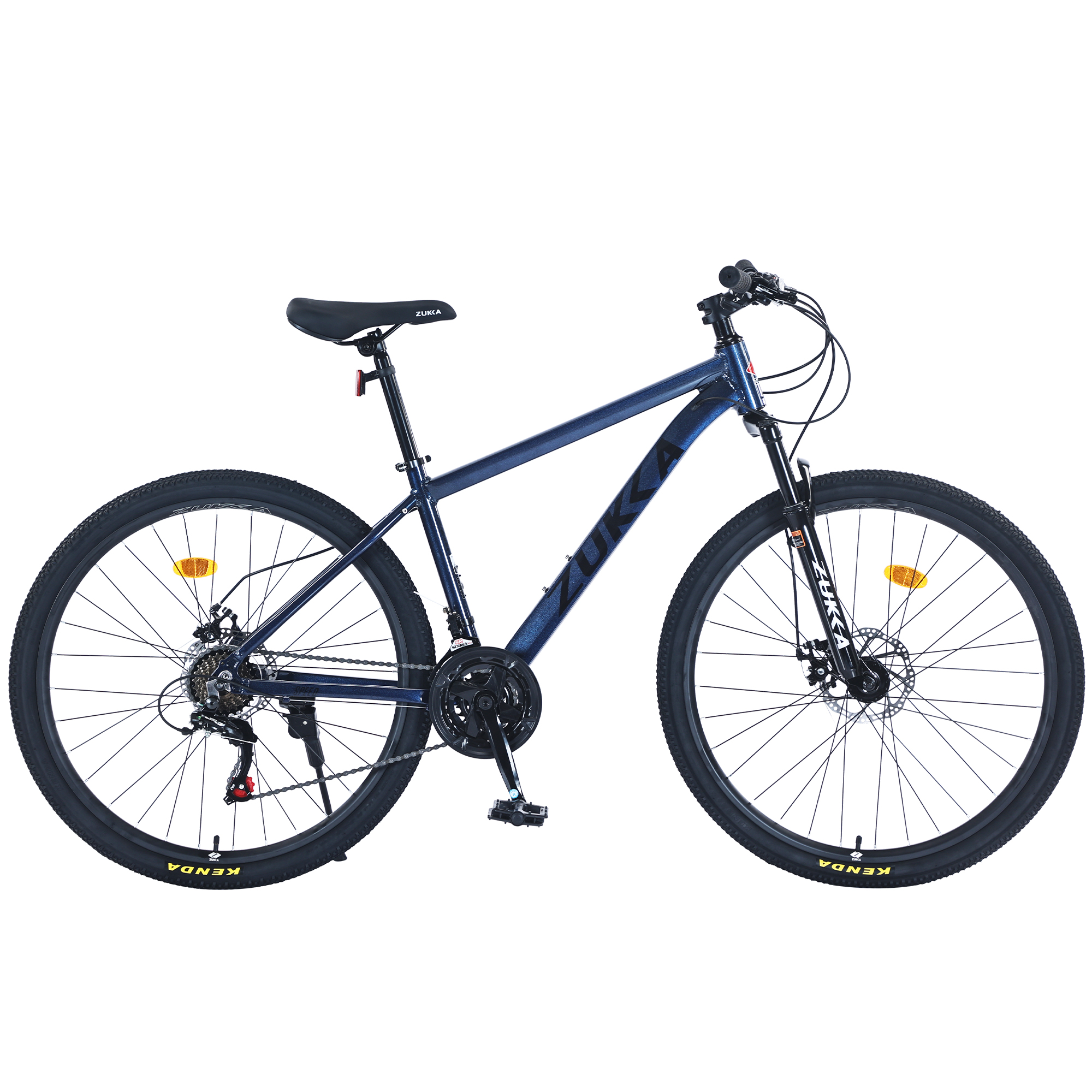 Aukfa 27.5" Aluminum Mountain Bike, 21-Speed MTB with Dual Disc Brakes & Suspension for Men & Women,Blue