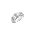 thumbnail image 3 of RYLOS Men's Rings Sterling Silver Classic 7X5MM Oval Gemstone & Diamond Ring Opal October Birthstone Rings For Men, Silver Rings, Size 13, 3 of 7