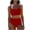 Red, variant on Women 3 Piece Swimwear Spaghetti Strap Halter High Waist Trunks With Skirts Modest Stretchy Bathing Suit (XL, Black)