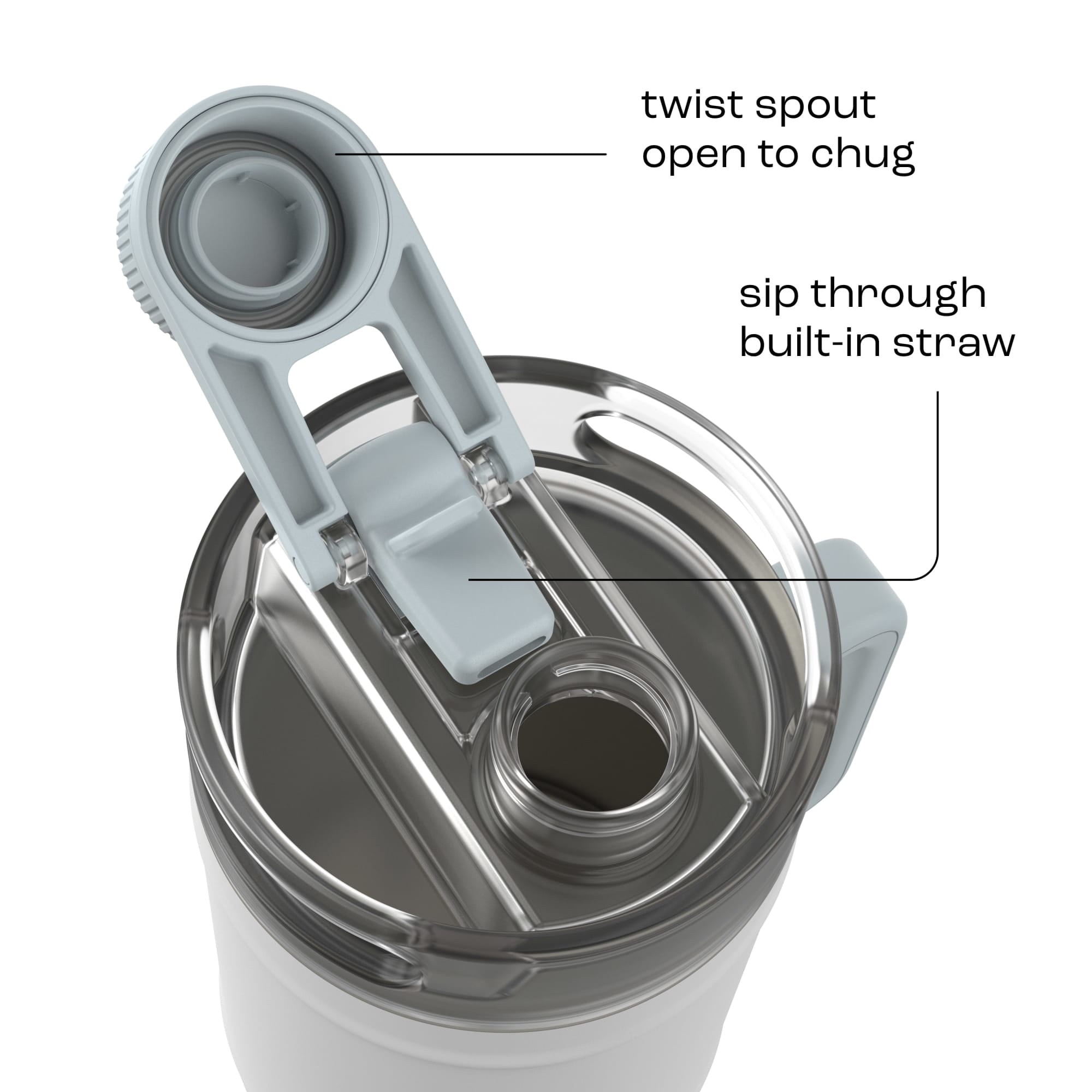 Bubba 52oz DualSip Insulated Stainless Steel Water Keg with Built-In Straw and Drink Opening and Side Handle, Fresh Kicks White/Silver