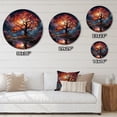 thumbnail image 4 of Designart "Orange Blue Maple Trees magic Maple" Landscapes Oversized Wall Clock, 4 of 5