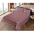 thumbnail image 4 of Ambesonne Valentine's Day Fitted & Flat Sheet with Shams 4 Pcs Set, Heart Love Zebra, Queen, Coral Charcoal Grey, 4 of 5