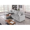 thumbnail image 3 of Joseph Sleeper Sofa Bed With Reversible Storage Chaise Light Gray, 3 of 6