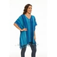 thumbnail image 4 of Beautybatik Blue Boho Stripe Caftan Women Tunic Top Blouse Plus Size 1X, 4 of 6