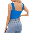 thumbnail image 3 of Ladybranch Blue Tank Top Woman Sleeveless Ruffle Strap Tops Summer Trendy Ribbed Soft Slim Basic T Shirt（X-Large，Pink）, 3 of 6