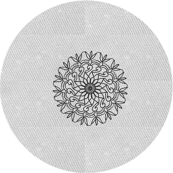 Ahgly Company Indoor Round Patterned Platinum Gray Area Rugs, 5' Round