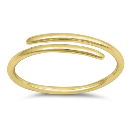 - Thin Wrap Swirl Thumb Open Ring New .925 Sterling Silver Band Size 3