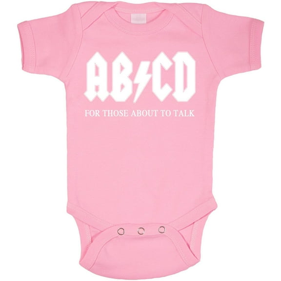 AB/CD Funny Pink Baby Bodysuit