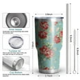 thumbnail image 6 of 30oz Pioneer Flower Tumblers Stainless Steel Tumbler with Lid and Straw,Vacuum Insulated Double Wall Travel Tumbler Cups Mug with Cleaning Brush for Coffee,Tea, 6 of 7