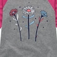 thumbnail image 3 of Instant Message - Red White Blue Daisies - Toddler & Youth Girls Raglan Graphic T-Shirt, 3 of 6