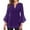 Dark Purple, variant on Women's Sheer Sparkle Peplum Top 3/4 Sleeve V-Neck Mesh Blouse with Flutter Sleeves for Party Wear and Special Occasion Fall Fashion,White 2XL