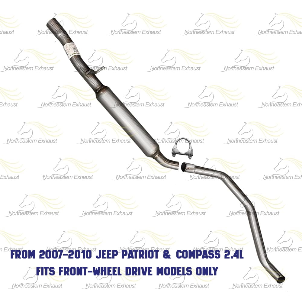 Stainless Steel Exhaust System Kit — Direct Fit Aftermarket Replacement for 2007–2010 Jeep Compass & Patriot 2.0L | 2007–2011 Jeep Compass & Patriot 2.4L (FWD)