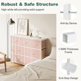 thumbnail image 4 of Aidoly 7-Drawer Wide Fabric Storage Dresser with Wooden Top - Space-Saving Bedroom & Closet Organizer, Pink, 4 of 8