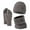 Grey, variant on Autumn And Winter Scarf Hat Glove Set Fashionable Warm Wool Thickened Wool Hat Three Piece Set