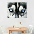 thumbnail image 3 of Nawypu Large Black and White Wolf Canvas Wall Art Husky Dog Blue Eyes Animal Face Series Picture Artwork for Modern Home Decor, 3 of 5