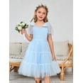thumbnail image 4 of Arshiner Girls Dresses Summer Sleeveless Bow-Tie Straps Formal Fancy Party Birthday Tulle Dress, 4 of 6