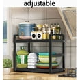 thumbnail image 3 of 2 Tier Under Sink Organizer Under Sink Expandable Cabinet Shelf Heightening Guardrail Multifunctional Kitchen Shelf Bathroom Cabinet Shelf Organizer Rack, 26-cm Length Adjustment,2 Floors,30 * 40CM, 3 of 8