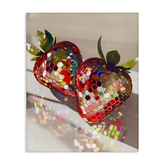 Stupell Industries Contemporary Reflecting Disco Strawberries Canvas Art, 16 x 20, by Arlington Prints