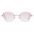 thumbnail image 4 of Butterfly Diamond Gold Reading Glasses 2.50 Gradient Pink Frameless Ultra-light Blue Light Blocking Readers +2.5 for women, 4 of 8