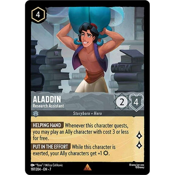 Disney Lorcana Archazia's Island Rare Aladdin - Research Assistant #197