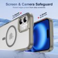 thumbnail image 5 of Magnetic for iPhone 16 Case, [Compatible with MagSafe] Shockproof Protective Ultra Slim Transparent Anti-Scratch Anti-Fingerprint Phone Case Cover with Touchscreen Button, Gray, 5 of 9