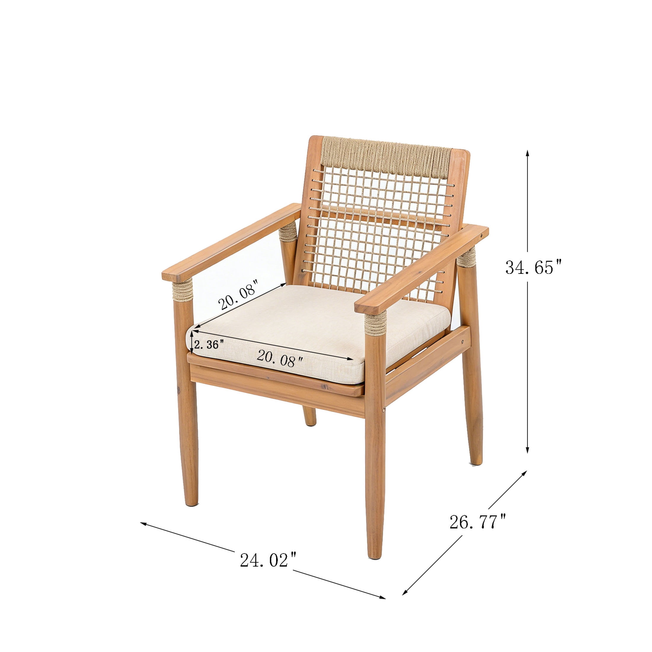 Christopher Knight Home 7-Piece Outdoor Expandable Dining Set with Rope Back and Cushions, Teak