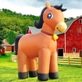 thumbnail image 1 of Decoración navideña inflable DomKom, 183 cm, diseño de caballo, LED, 1 of 6