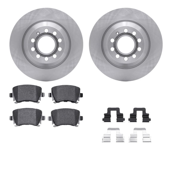 Dynamic Friction Company Rear Brake Rotors with 5000 Advanced Brake Pads includes Hardware 6512-73289