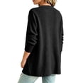 thumbnail image 4 of Dwellite Cotton Linen Cardigan for Women Lightweight V Neck Classic Button Front Breathable Stretch Relaxed Fit Casual Black L, 4 of 6