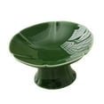thumbnail image 3 of FashionCha Ceramic Dessert Stand Footed Fruit Plate for Cupcakes Donuts Kitchen Counter Deep Green, 3 of 9