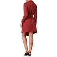 thumbnail image 3 of INSPIRE CHIC Women's Long Sleeve Faux Wrap Button Up Casual Work Shirt Dress S Red, 3 of 5