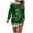 Green, variant on Women Christmas Outfit Women's Autumn Winter Holiday Print Round Neck Long Sleeve Everyday Comfortable Flowy Dress Red XL