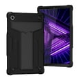 thumbnail image 4 of Dteck Case for Lenovo M10 Plus X606F/M/N (2020 Released) 10.3-inch,Shockproof 3-layer-protection Hybrid Rubber Hard PC Back Protective Kickstand Cover (without Screen Protector),Black+Black, 4 of 4